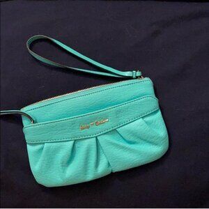 Juicy Couture Faux Leather Wristlet | Turqoise | Teal | Vintage